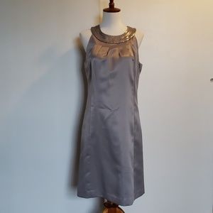 Ann Taylor Loft silver w/ sequin cocktail dress